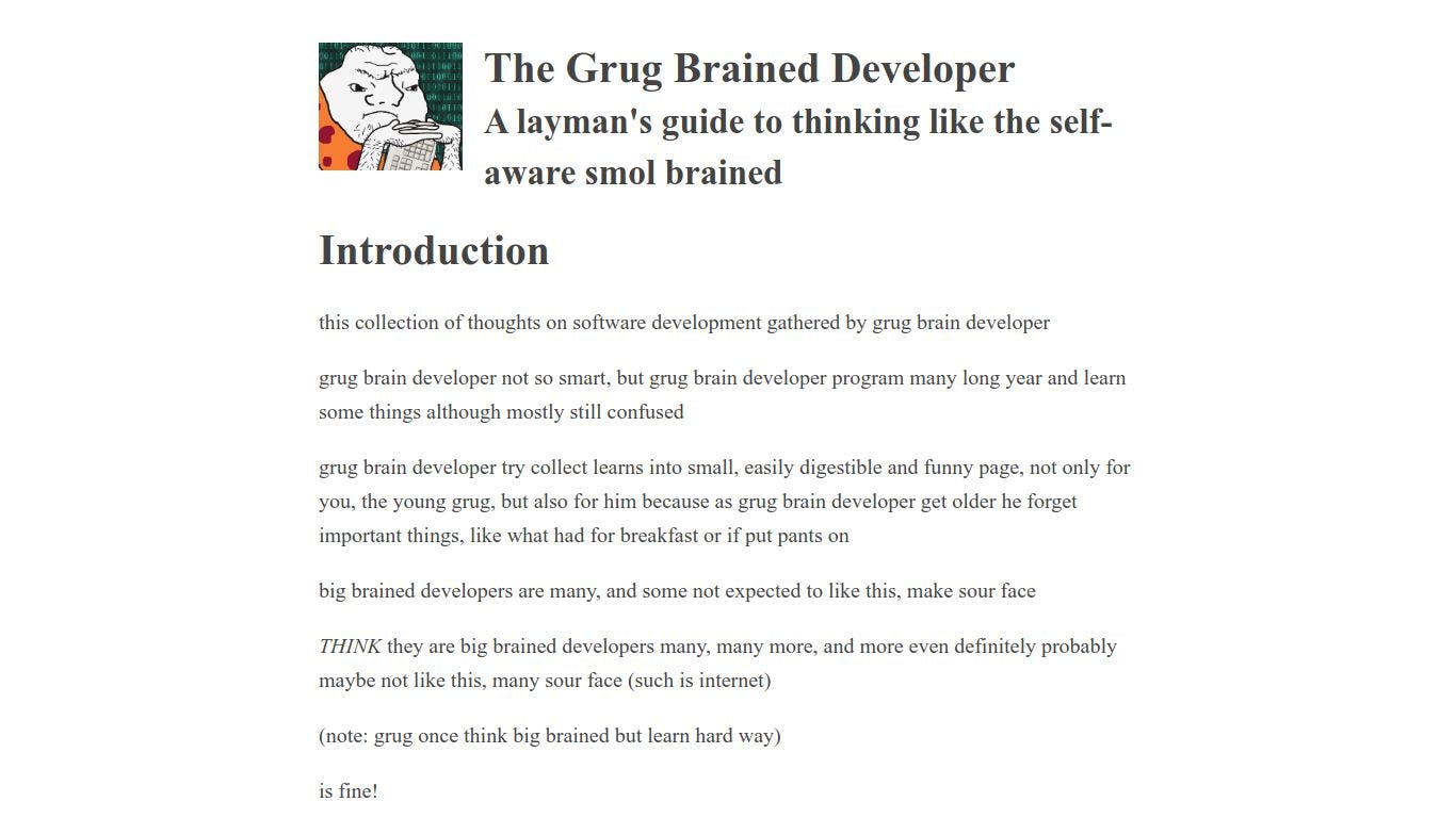 The Grug Brained Developer