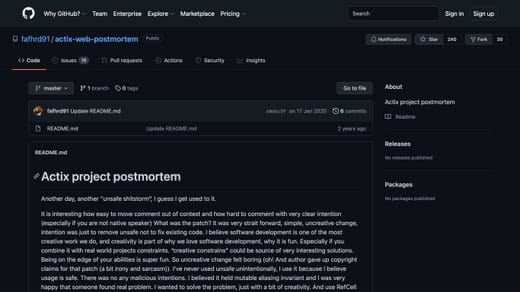GitHub Com Fafhrd91 Actix Web Postmortem