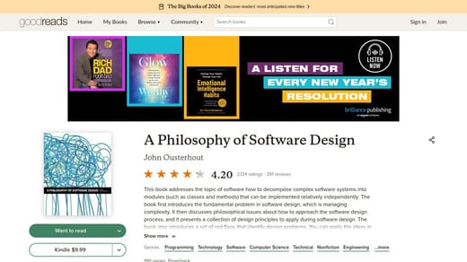 „A Philosophy of Software Design“ von John Ousterhout