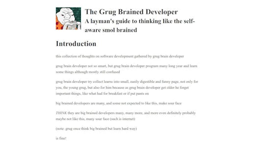 The Grug Brained Developer